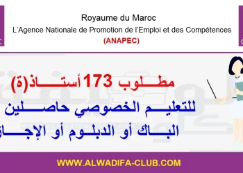 Anapec recrute 173 Enseignantes et Enseignants sur Plusieurs