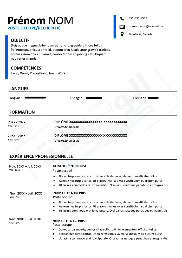CV Canadien 2022 format Word - PDF