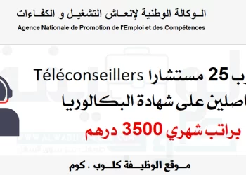 أنابيك - الدار البيضاء: مطلوب 25 مستشارا Téléconseillers براتب 3500 درهم شهريا بشهادة البكالوريا