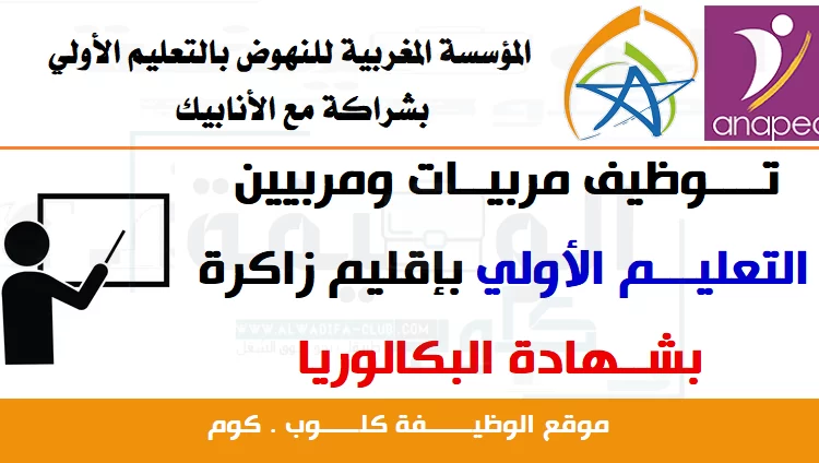 توظيف مربيات ومربيين التعليم الأولي بإقليم زاكورة آخر أجل 10 أكتوبر 2022