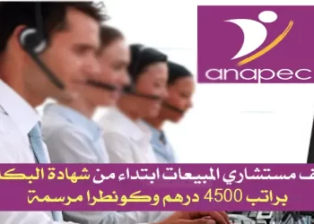 توظيف مستشاري المبيعات ابتداء من شهادة البكالوريا براتب 4500 درهم وكونطرا مرسمة