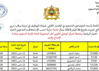 نتائج مباراة توظيف 900 مراقب مربي بالمندوبية العامة لإدارة السجون وإعادة الإدماج 2023