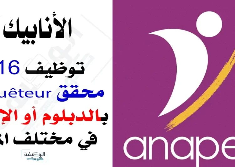 الأنابيك: توظيف 116 محقق Enquêteur بالدبلوم أو الإجازة بمختلف المدن برسم سنة 2023