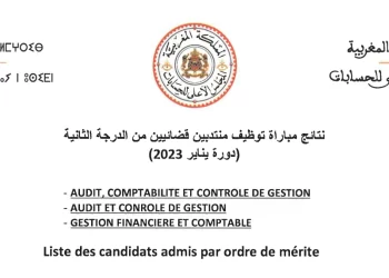 نتائج مباراة توظيف 21 منتدب قضائي من الدرجة الثانية بالمجلس الأعلى للحسابات 2023
