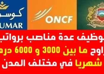 توظيف عدة مناصب برواتب تتراوح ما بين 3000 و 6000 درهم شهريا في مختلف المدن