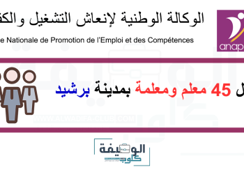 أنابيك - برشيد تشغيل 45 معلم ومعلمة
