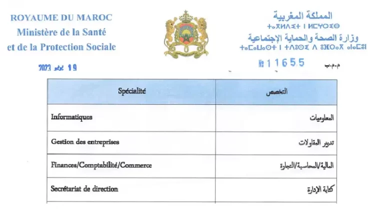 مباراة توظيف 100 تقني من الدرجة الثالثة بوزارة الصحة والحماية الاجتماعية 2023