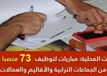 كونكورات جداد ديال الجماعات القروية باغين اوظفو في مناصب و تخصصات مختلفة. آخر أجل هو 25 غشت 2023