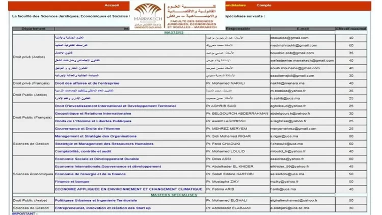 Master FSJES Marrakech 2023-2024