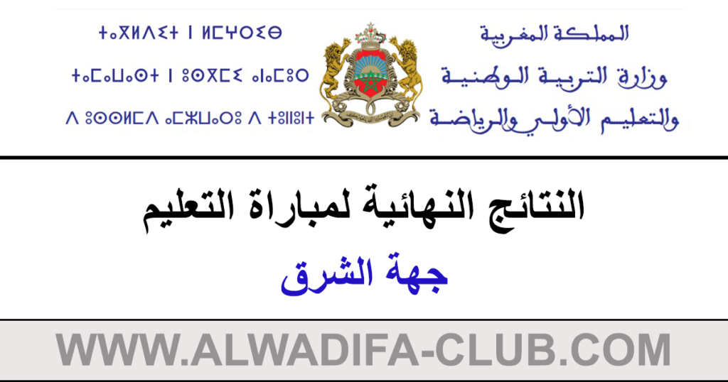 النتائج النهائية لمباراة التعليم دورة 2023 جهة الشرق