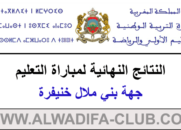 النتائج النهائية لمباراة التعليم دورة 2023 جهة بني ملال خنيفرة