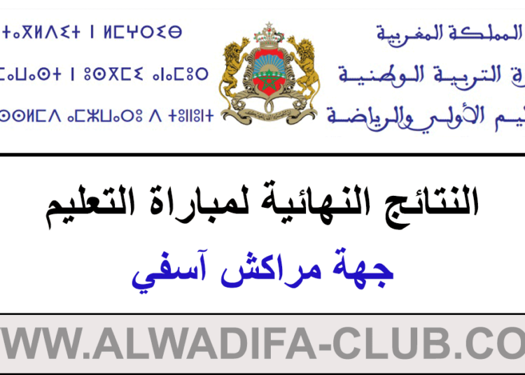 النتائج النهائية لمباراة التعليم دورة 2023 جهة مراكش آسفي