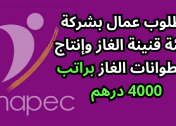 مطلوب عمال بشركة تعبئة قنينة الغاز وإنتاج أسطوانات الغاز براتب 4000 درهم
