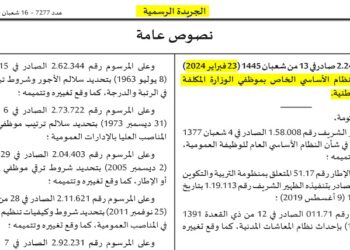 النظام الاساسي الخاص بموظفي الوزارة المكلفة بالتربية الوطنية 2024