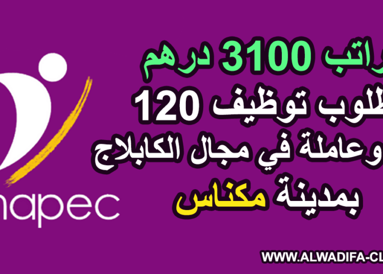 براتب 3100 درهم مطلوب توظيف 120 عامل وعاملة في مجال الكابلاج بمدينة مكناس