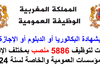 بشهادة البكالوريا او الدبلوم او الاجازة .. إعلانات لتوظيف 5886 منصب بمختلف الإدارات والمؤسسات العمومية والخاصة لسنة 2024