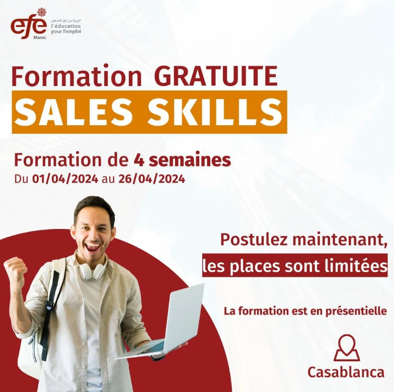 EFE Maroc propose une Formation Gratuite en Sales Skills