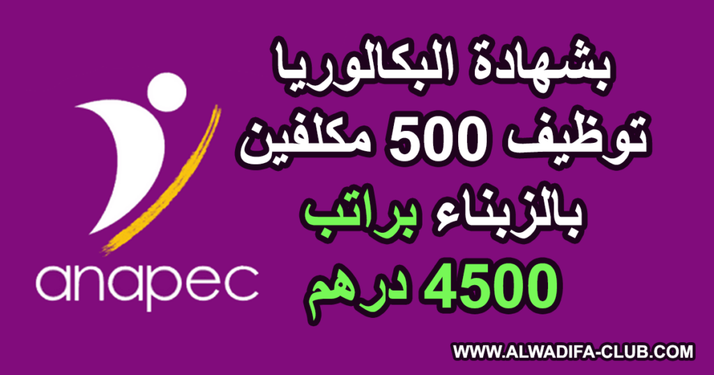 الوكالة الوطنية لإنعاش التشغيل والكفاءات: توظيف 500 منصب مكلفين بالزبناء حاصلين على شهادة البكالوريا براتب شهري 4500 درهم في عدة مدن