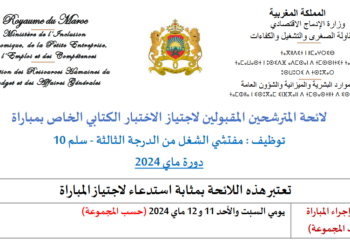 مرشحي مباراة توظيف 20 مفتش الشغل بوزارة الإدماج الاقتصادي والمقاولة الصغرى والتشغيل والكفاءات 2024