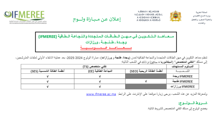 Concours IFMEREE 2024-2025
