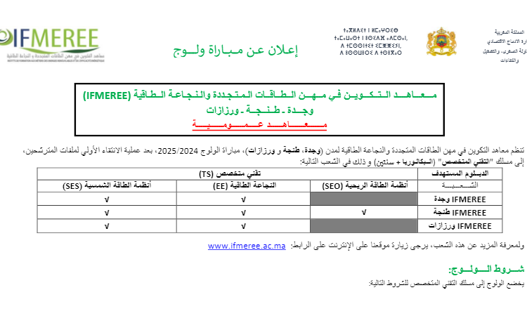 Concours IFMEREE 2024-2025