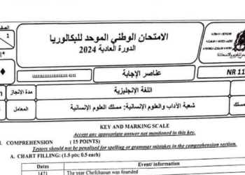 تصحيح الامتحان الوطني الانجليزية 2024 مسلك العلوم الانسانية