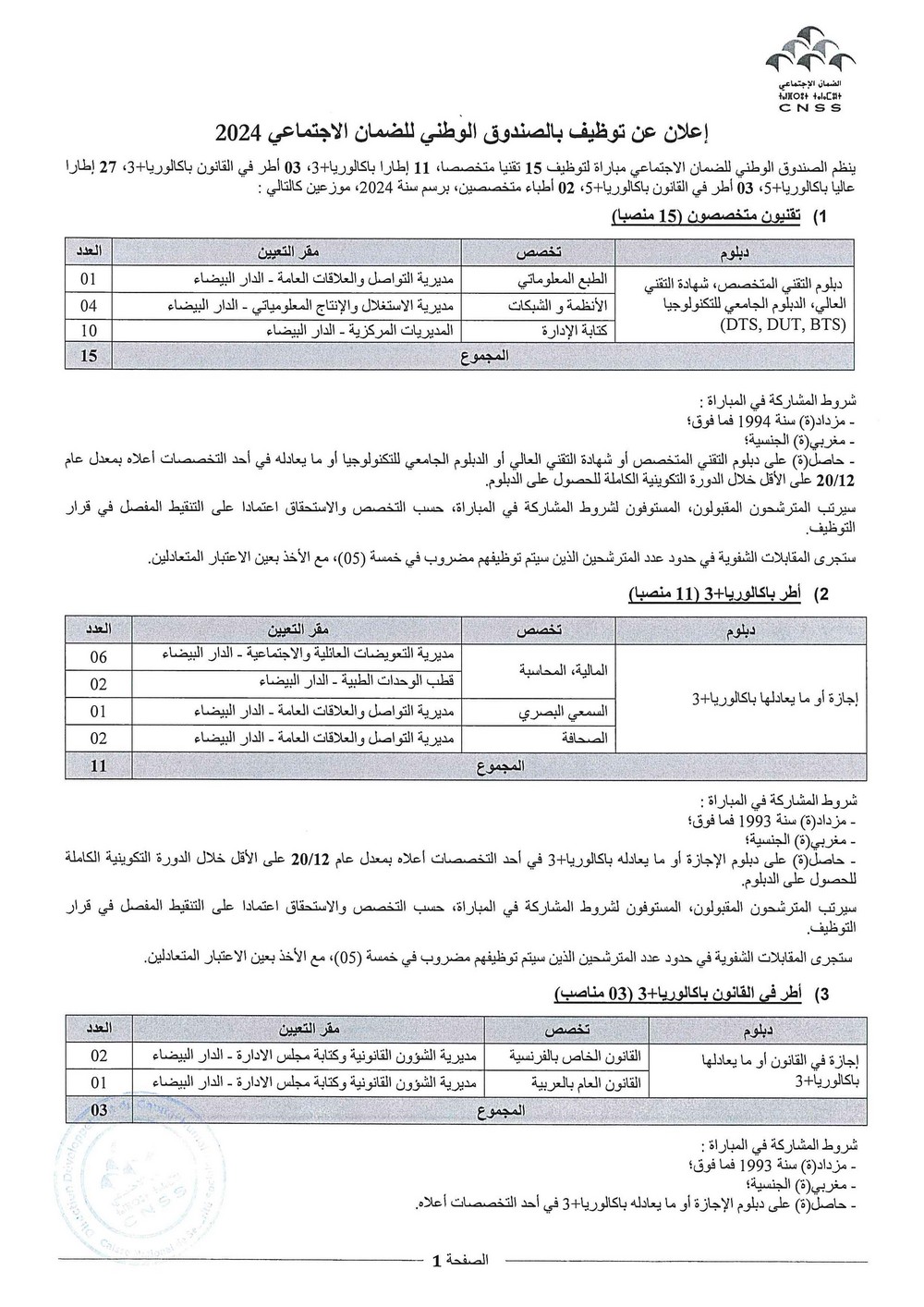 cnss110 التسجيل في مباراة التوظيف بالصندوق الوطني للضمان الاجتماعي CNSS لسنة 2024