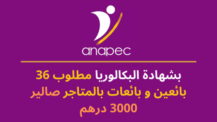 الأنابيك: توظيف 36 بائعين و بائعات بالمتاجر بشهادة البكالوريا صالير 3000 درهم