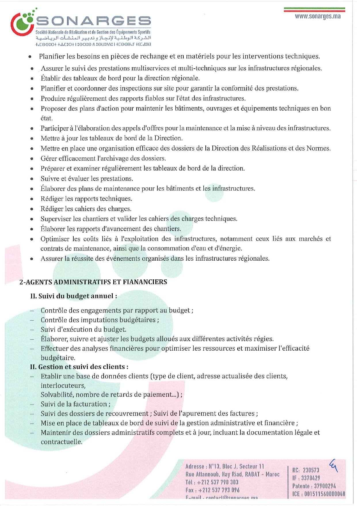 concours de recrutement SONARGES 2025 (6 postes) concours de recrutement SONARGES 2025 (6 postes)