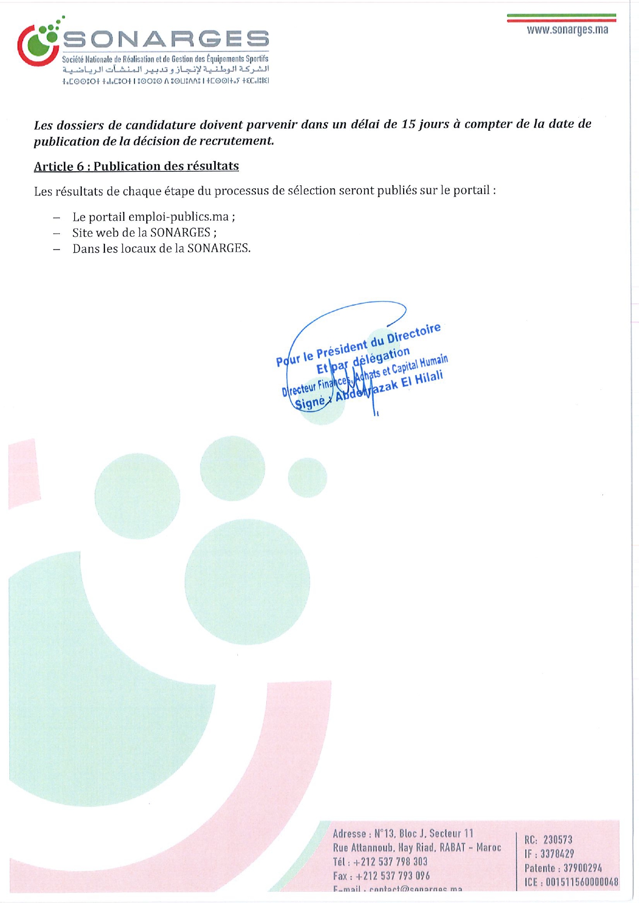 concours de recrutement SONARGES 2025 (6 postes) concours de recrutement SONARGES 2025 (6 postes)