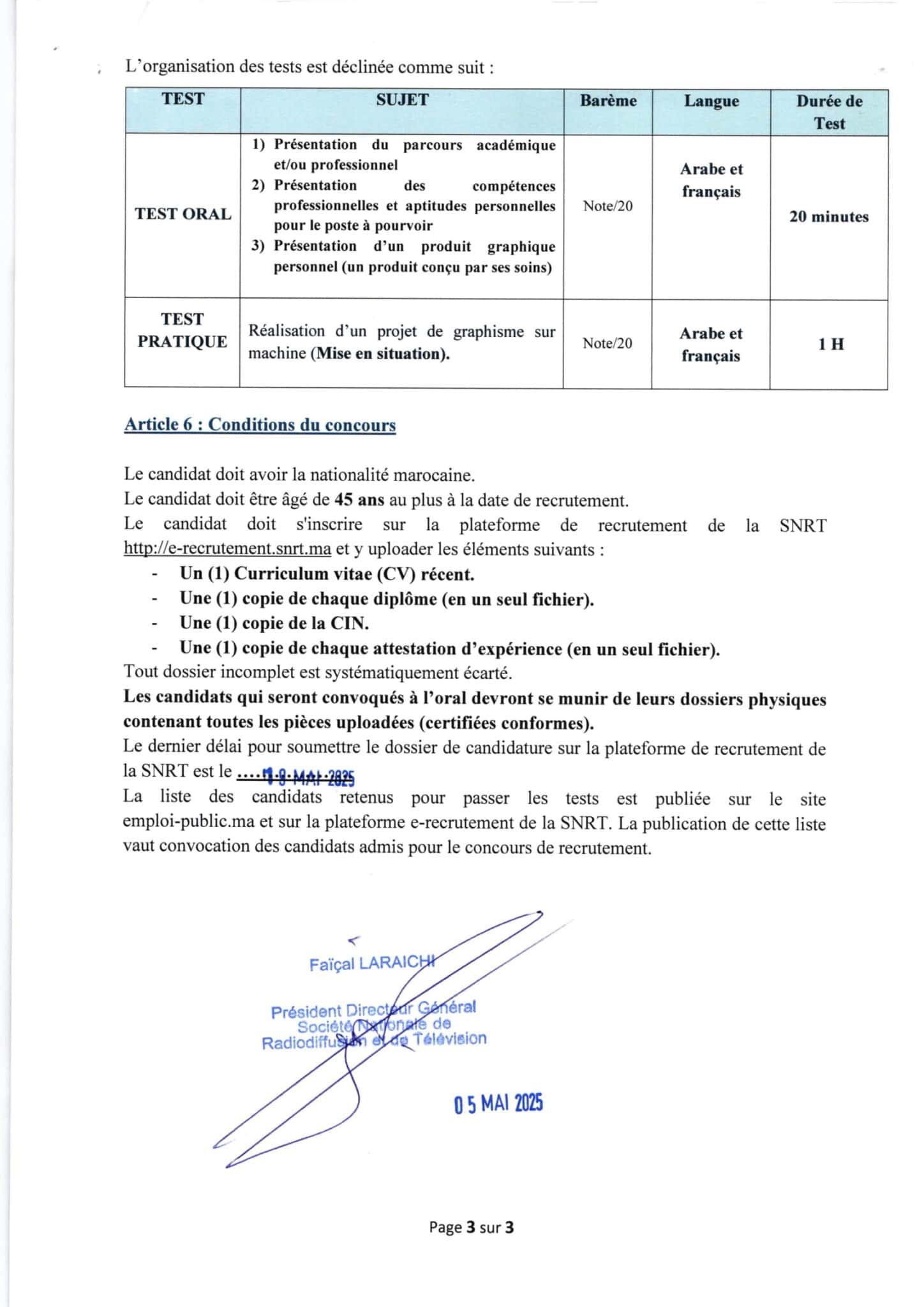 Concours de Recrutement SNRT 2025 (73 Postes) Concours de Recrutement SNRT 2025 (73 Postes)