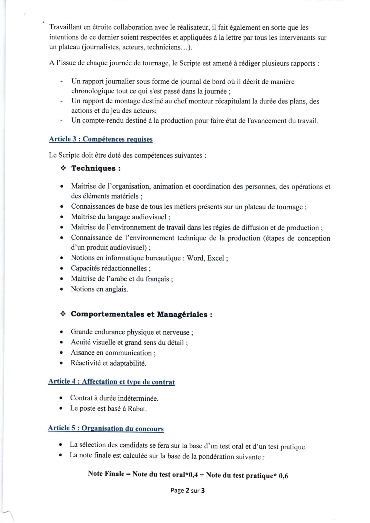 Concours de Recrutement SNRT 2025 (73 Postes) Concours de Recrutement SNRT 2025 (73 Postes)