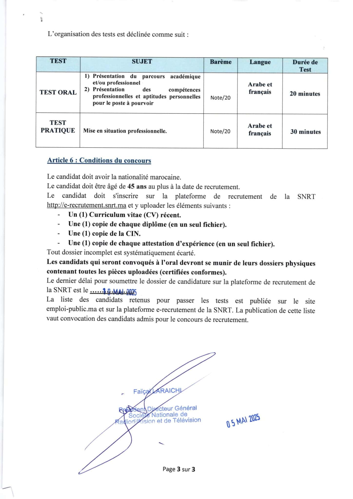 Concours de Recrutement SNRT 2025 (73 Postes) Concours de Recrutement SNRT 2025 (73 Postes)
