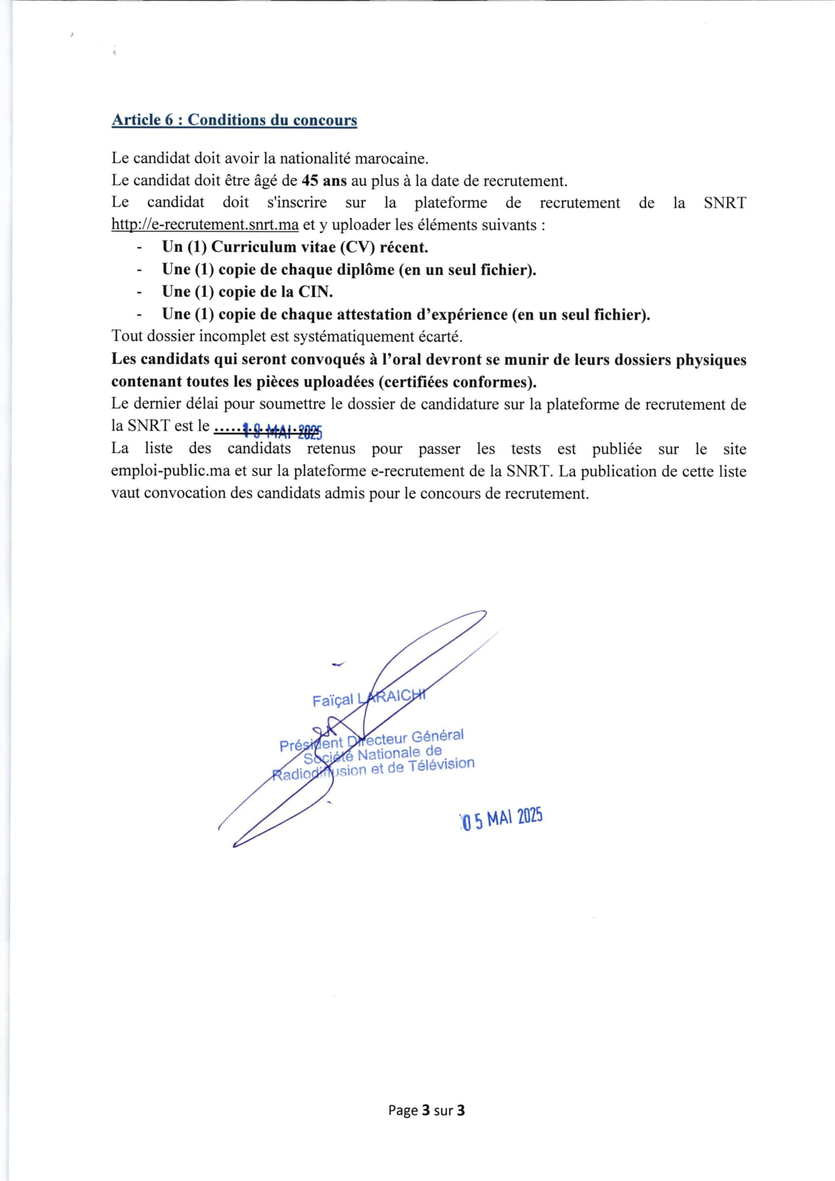 Concours de Recrutement SNRT 2025 (73 Postes) Concours de Recrutement SNRT 2025 (73 Postes)