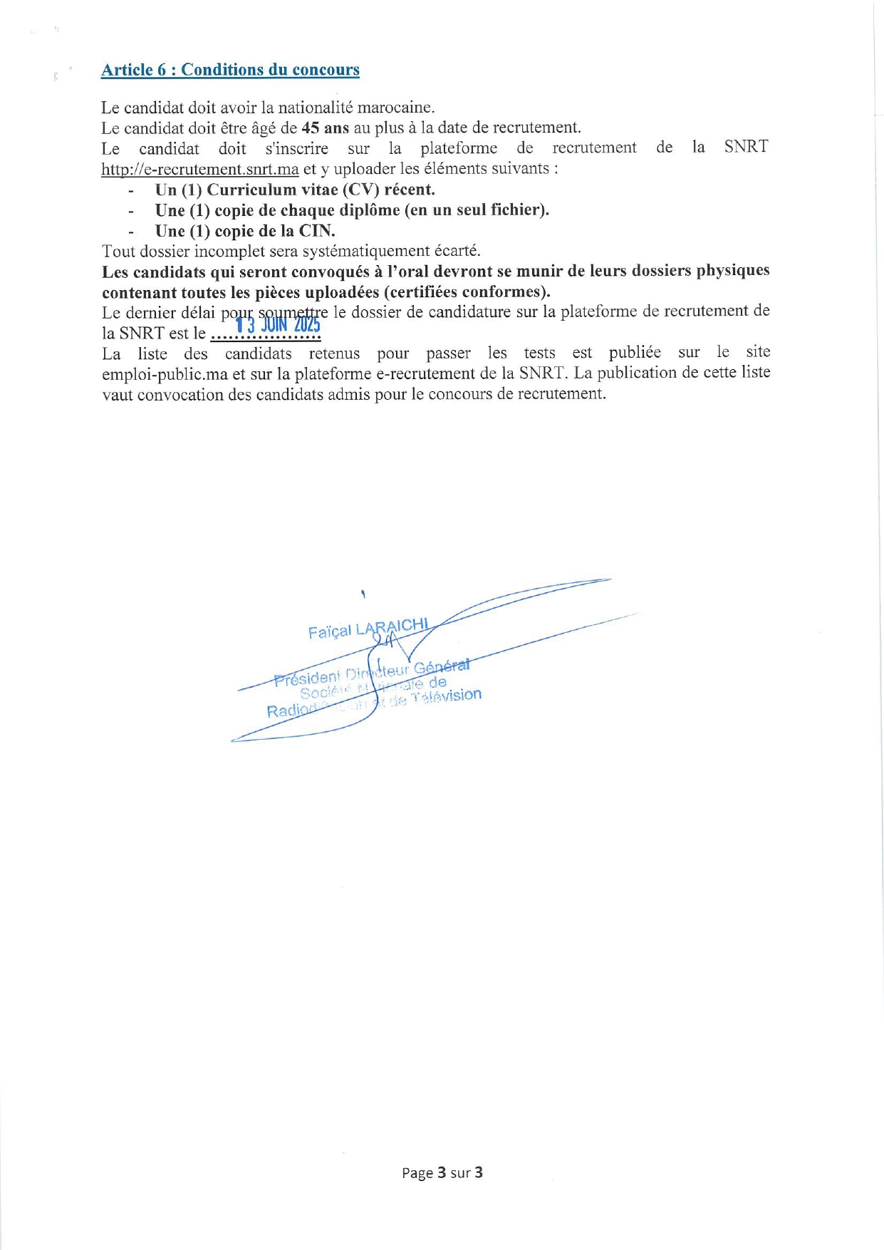 مباراة توظيف 70 منصب بالشركة الوطنية للإذاعة والتلفزة 2025 مباراة توظيف 70 منصب بالشركة الوطنية للإذاعة والتلفزة 2025