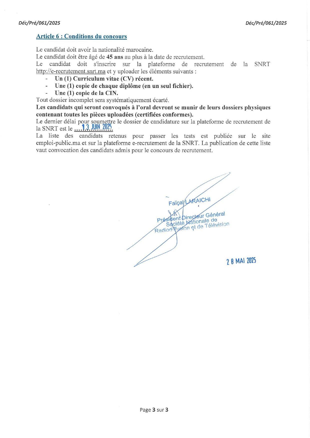 مباراة توظيف 70 منصب بالشركة الوطنية للإذاعة والتلفزة 2025 مباراة توظيف 70 منصب بالشركة الوطنية للإذاعة والتلفزة 2025