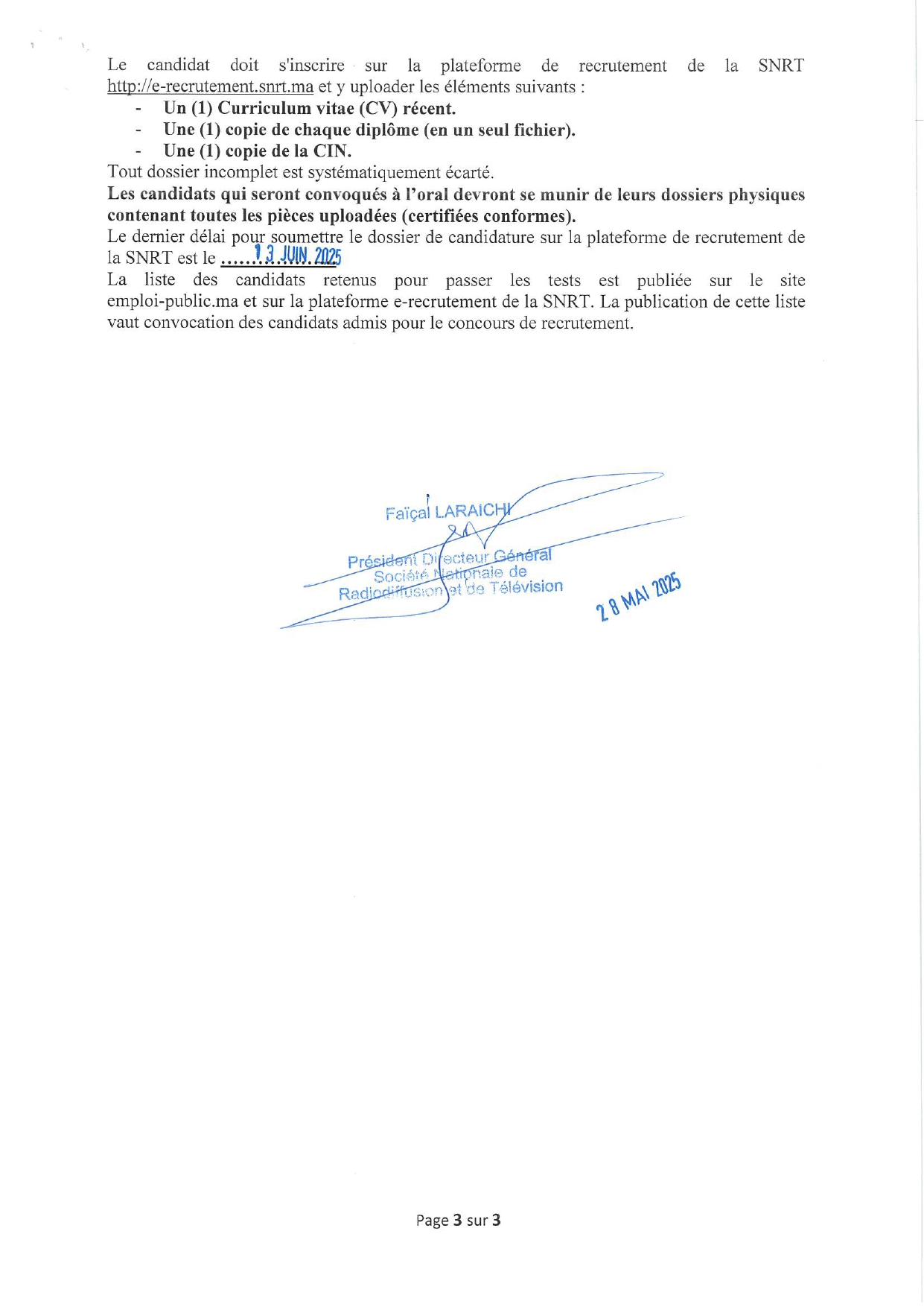 مباراة توظيف 70 منصب بالشركة الوطنية للإذاعة والتلفزة 2025 مباراة توظيف 70 منصب بالشركة الوطنية للإذاعة والتلفزة 2025