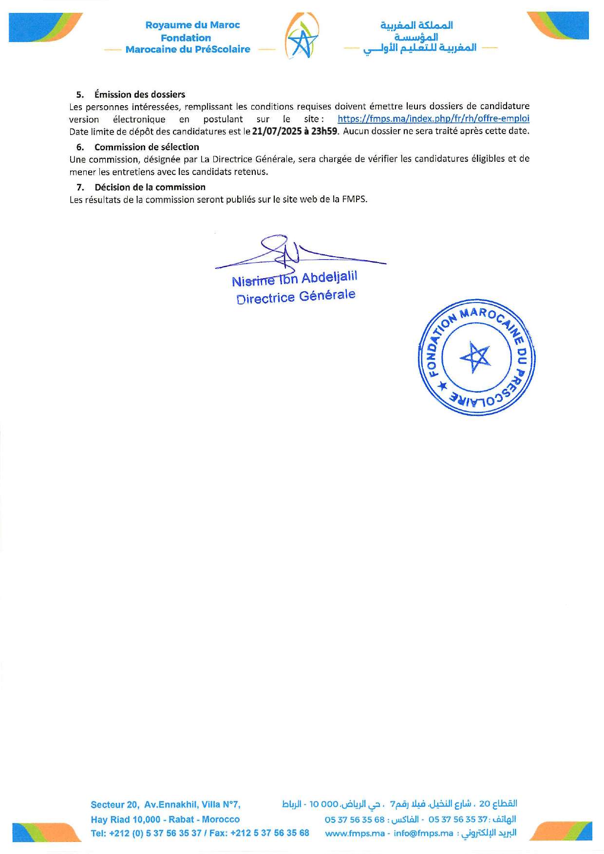 Concours de Recrutement FMPS 2025 (9 postes) Concours de Recrutement FMPS 2025 (9 postes)