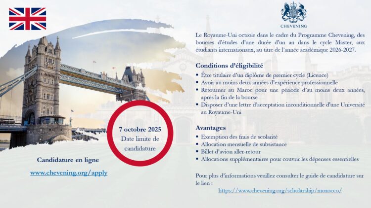 Bourses d'études en Royaume-Uni 2026-2027