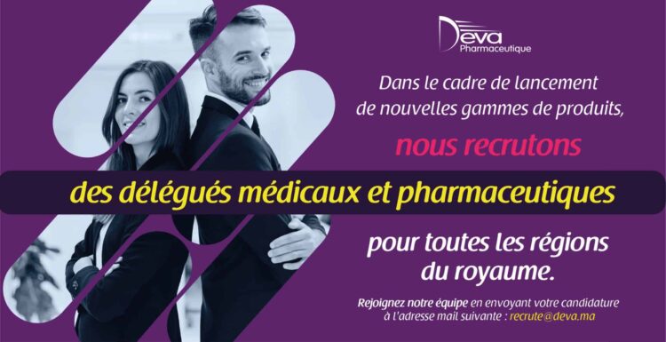شركة Deva Pharmaceutique تعلن عن توظيف مندوبين طبيين بعدة مدن