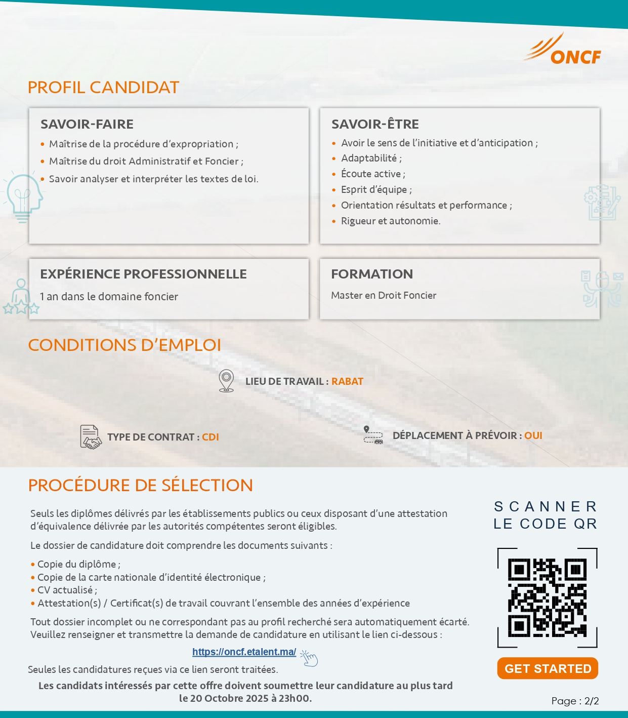 L'ONCF recrute un JURISTE L'ONCF recrute un JURISTE