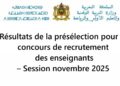 Résultats présélection Concours Taalim Session 2025
