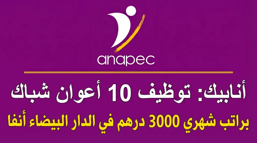 Anapec recrute (10) AGENT GUICHETIER sur CASABLANCA-ANFA