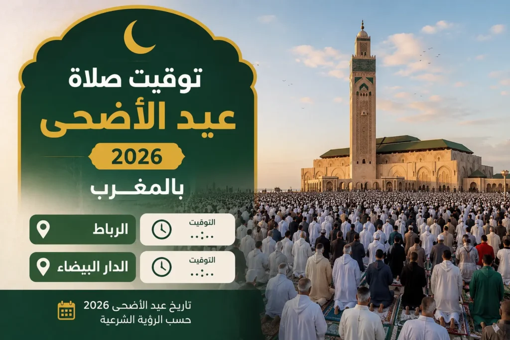 مواقيت صلاة عيد الأضحى 2026 بالمغرب